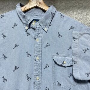 Polo Ralph Lauren Mens XXL Blue Lobster Short Sleeve Oxford Shirt
